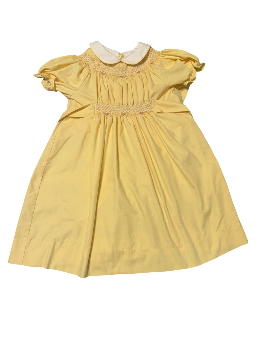 The Proper Peony Yellow Smocked Peter Pan Collar Dress Vintage Style